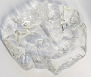 Design Glasschale Jolanda Prinsen Walther Glas ice shell Muschel Relief 16x13cm