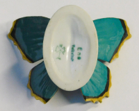 Porzellanfigur bunter Schmetterling ENS grüne Mühlenmarke 7x5cm #5 (N)