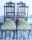 4 alte Stühle wohl vor 1900 Kranz Rosen - zum restaurieren - KEIN Versand ! -