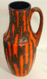 Große Keramikvase Scheurich 407-35 fat lava rot-schwarz WGP Henkelvase 35cm (N)