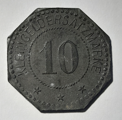 Alte Münze Kleingeldersatzmünze 10 Pfennig Stadt Wittenberg 1917 Ø2,1cm