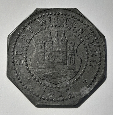 Alte Münze Kleingeldersatzmünze 10 Pfennig Stadt Wittenberg 1917 Ø2,1cm