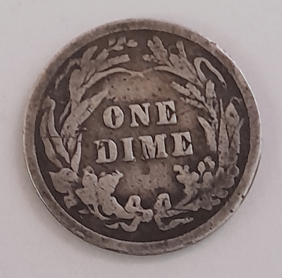 1 One Dime 1906 USA Silber 900 2,29g Ø1,8cm