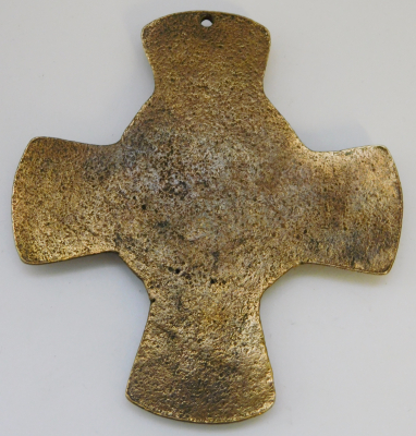 Kleines Bronze Kreuz Ich bin das Brot des Lebens 9,3x8,5cm  (N)