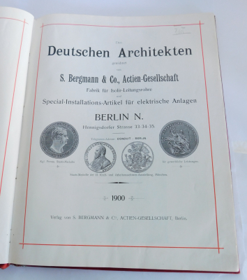 Buch Den Deutschen Architekten gewidmet von Bergmann Berlin 1900 Jugendstil