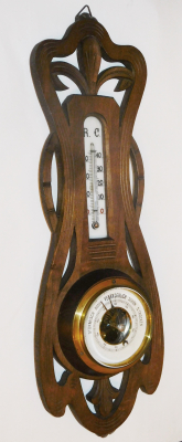 Jugendstil Barometer Holz 45x15cm Deko Ersatzteile #1447