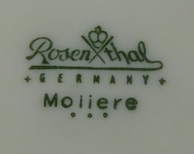 Kuchenteller mit Griffen / Schale Rosenthal Moliere Moosrose 30x28 (N)