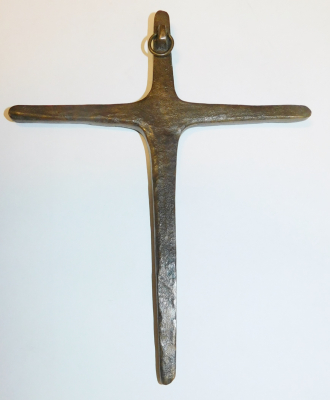 Bronze Kreuz Wandkreuz strukturierte Oberfläche ca.15,8x12,7cm