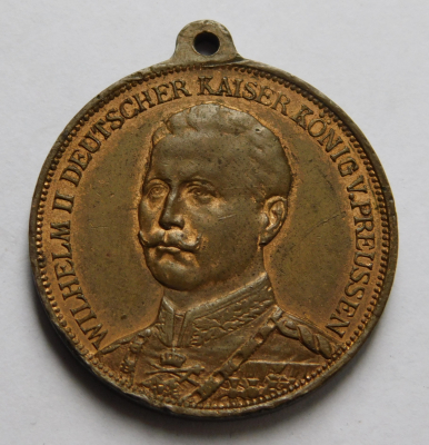 Original alte Bronze Medaille Regierungsjubiläum 1913 Wilhelm II. Preussen Ø3cm #1580