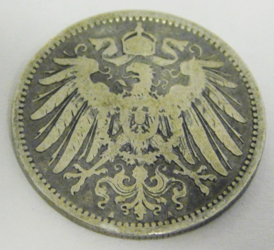 1 Mark Deutsches Reich 1893 A Silber 900 Ø2,4cm #1206