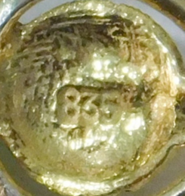 Ausgefallene Brosche Spinne Silber 835 vergoldet Jade Moosachat ? 3,5x3cm