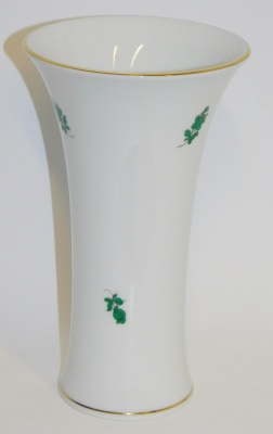 Vase Augarten Wien grüne Blume Rose Trompetenform 103/2 5098 130 18,5cm (N)