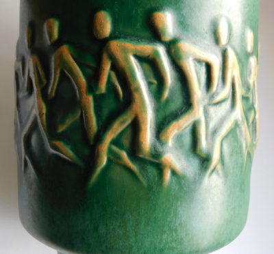 Seltene Keramik Vase Karlsruher Majolika Leichtathletik EM Stuttgart 1986 31cm (N)