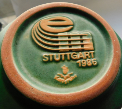 Seltene Keramik Vase Karlsruher Majolika Leichtathletik EM Stuttgart 1986 31cm (N)