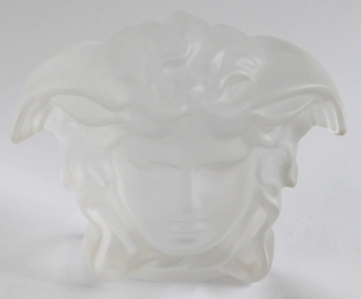 Rosenthal Versace Medusa Kopf Glaskopf Briefbeschwerer satiniert 7,5cm