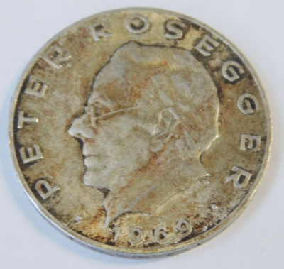 25 Schilling Österreich 1969 Peter Rosegger Silber 800 13g 3cm