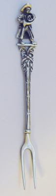 Spieß Vorlegegabel Musikant in Tracht mit Horn Silber 800 CW Widmann 11,9cm (N)