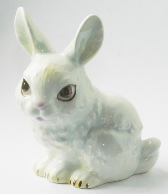 Porzellanfigur Hase weiß nach links Goebel 34814 09 8,5cm (N)