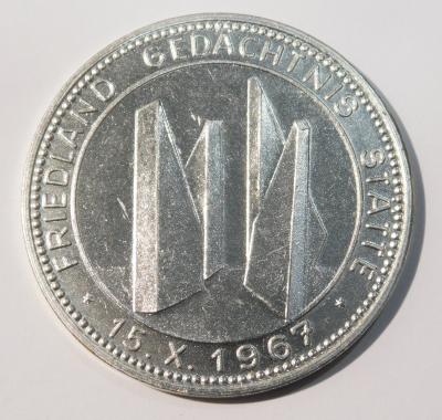 Alte Medaille Friedland Gedächtnis Stätte 1967 silberfarben 4,1cm