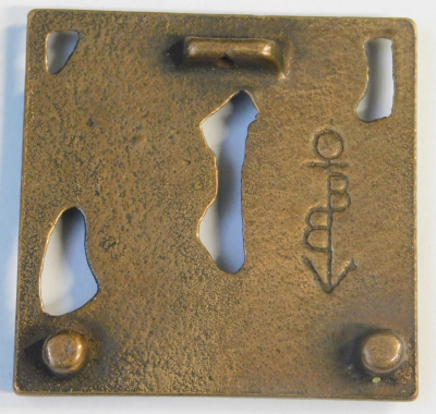 Kleines Bronze Relief Verkündigung Butzon & Bercker Elly Fleiter 5x5cm (N)