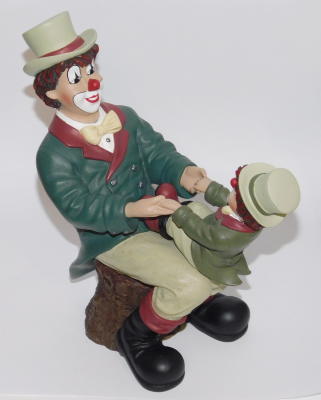 Gilde Figur Clown dann macht der Reiter plumps 16x7 H17cm