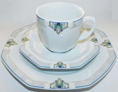 Seltmann Weiden Octa 1 Kaffeegedeck Dekor im Jugendstil Art Deco (N)