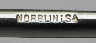 6 Jugendstil Messerbänkchen Norblin versilbert verschnörkelt (N)