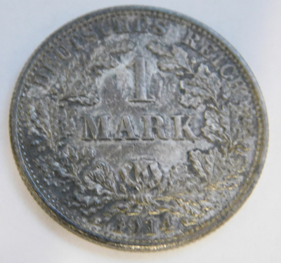 1 Mark Deutsches Reich 1914 F Silber 900 Ø2,4cm