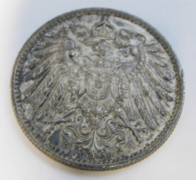 1 Mark Deutsches Reich 1914 F Silber 900 Ø2,4cm