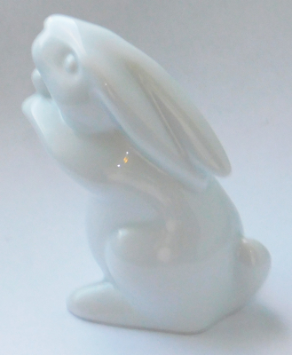 Porzellanfigur Hase Fürstenberg Jahreshase stehend weiß 7cm #8 (N)