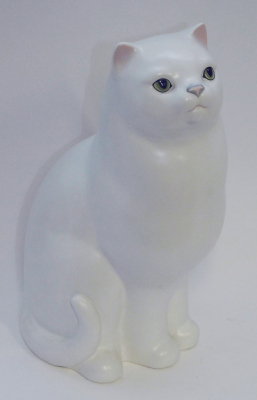 Porzellanfigur sitzende Katze weiß Goebel Nr. 31 905 21 21,5cm (N)