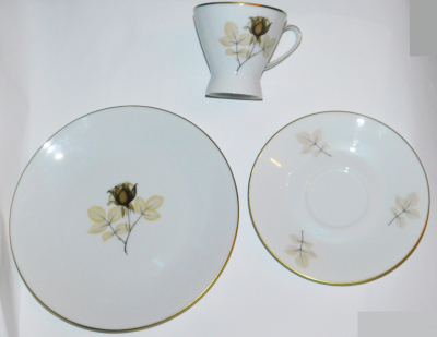 3tlg. Kaffeegedeck Rosenthal Form 2000 Schattenrose (N)