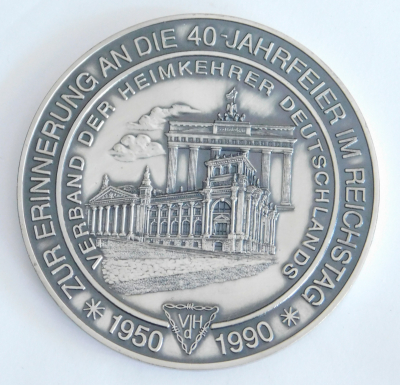 Medaille VdH Nun sind wir alle frei Verband der Heimkehrer Reichstag Feier 1990