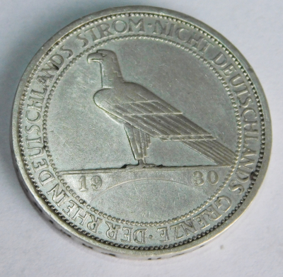 3 Reichsmark 1930 A Rheinlandräumung Silber 500 Ø3cm