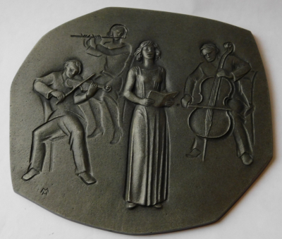 Buderus Eisenguß Relief Kunstguss Musik Quartett Heinrich Moshage MH 17x15cm (N)