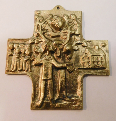 Kleines Bronze Kreuz Egino Weinert Zachäus 9x8,6cm (N)