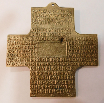 Kleines Bronze Kreuz Egino Weinert Zachäus 9x8,6cm (N)