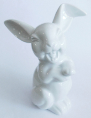 Porzellanfigur lachender Hase Rosenthal Heidenreich weiß 13cm #b