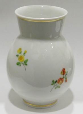 Vase Meissen Deutsche Blume Bunte Blume handbemalt I. Wahl handbemalt 10,5cm