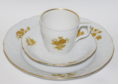 3tlg. Kaffeegedeck Rosenthal Sanssouci Goldbouquet (N)