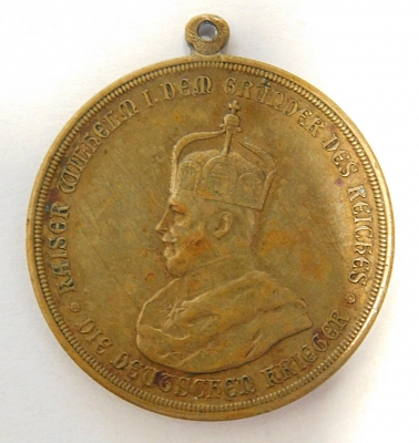 Bronze Medaille Kaiser Wilhelm I. Denkmal Kyffhäuser Einweihung 1896 Ø3,4cm