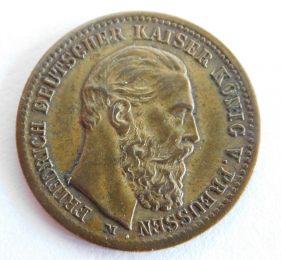 Alte Medaille Kaiser Friedrich König Preußen Lerne Leiden ohne zu klagen Ø2cm