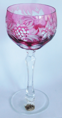 Karat Weinrömer Glas Römer Kristall Blumen rot hellrot 19cm