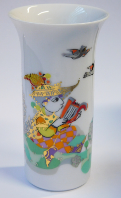 Kleine Vase Rosenthal Dekor 1001 Nacht Harfespieler Wiinblad 10cm