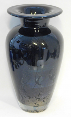 Kunstglas Vase Richartz Art Collection schwarz Folieneinschmelzung 21,5cm (N)