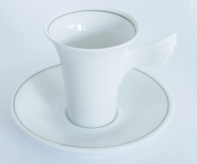 Espressotasse +UT Rosenthal Mythos Minerva silber-platin Design Paul Wunderlich