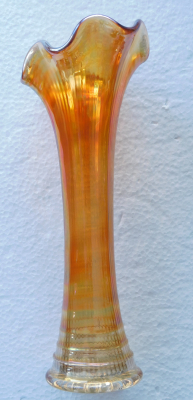 Dekorative Karnevalsglas Vase irisirend orange-gelb 27cm