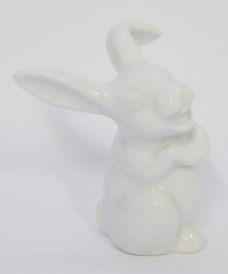 Porzellanfigur lachender Hase Rosenthal Heidenreich weiß Classic Rose 5cm (N)