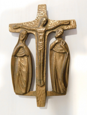 Bronze Kreuz Jesus Kreuzigung Maria Johannes 11,2x7,5cm