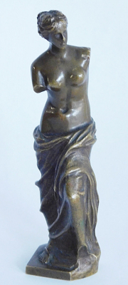 Kleine Bronze Skulptur Figur Venus de Milo fein ausgeformt 11,5cm massiv 307g